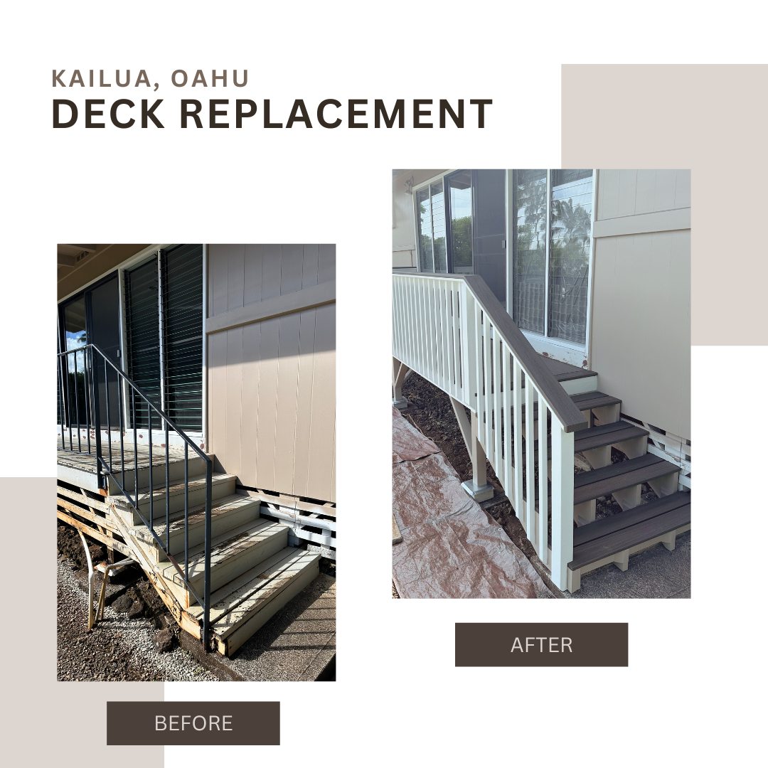 Before and After of a Kailua Deck Replacement