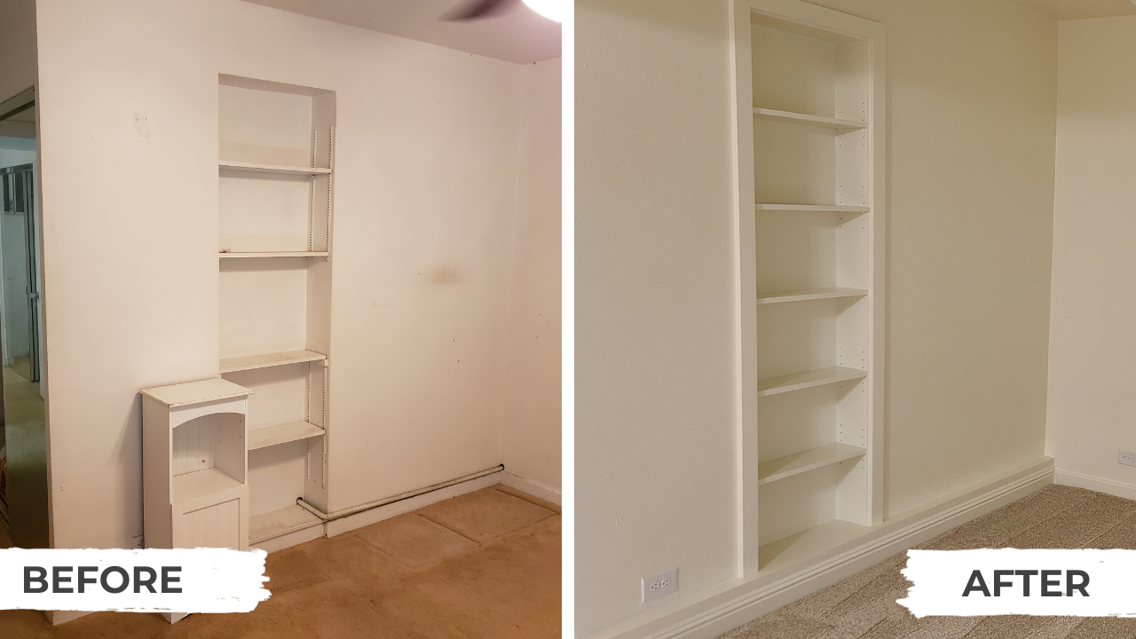 Image of closet system before and after