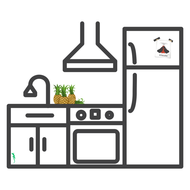 Cartoon icon of a kitchen customized 