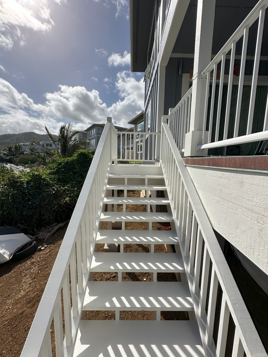 Exterior Stairs in Hawaii Painted White