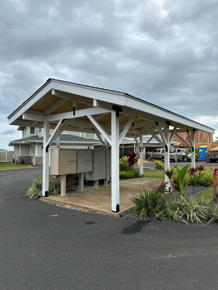 Mailbox gazebo with roof