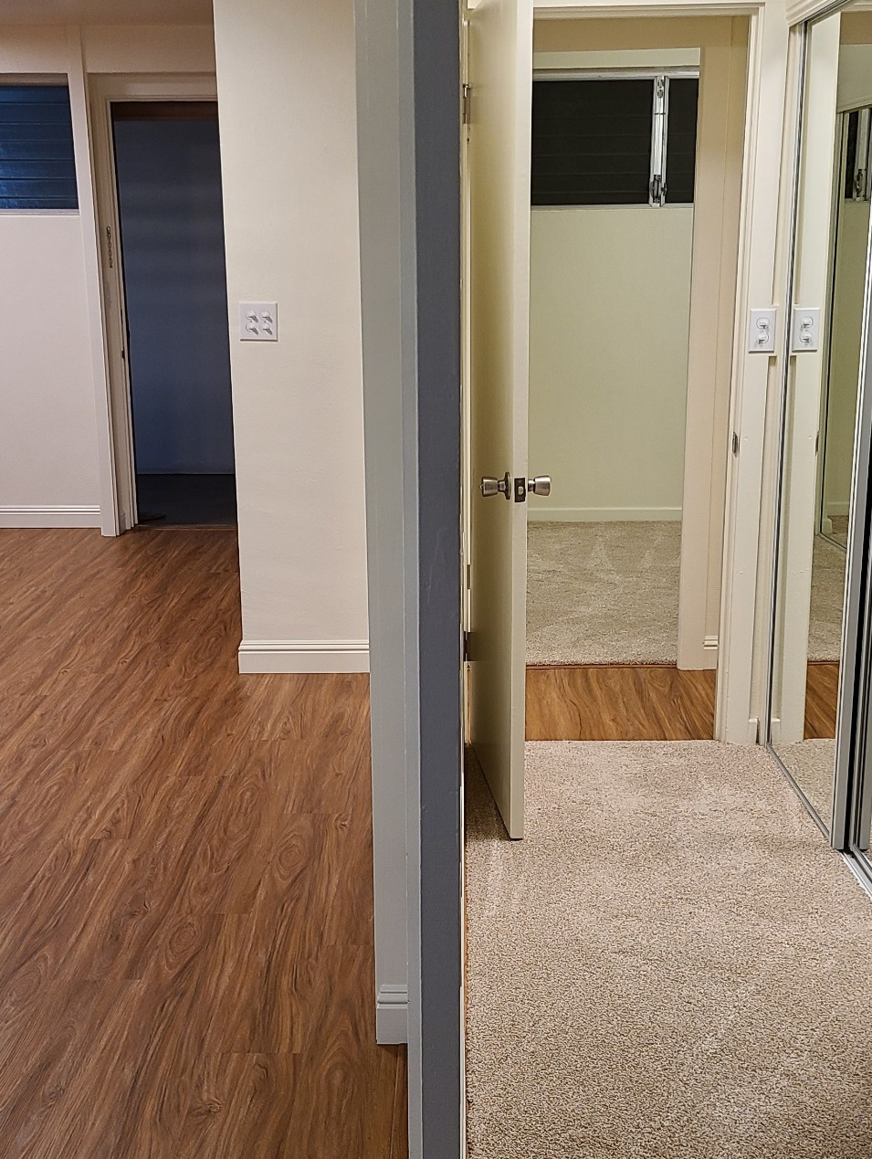 Split view of remodeled condo